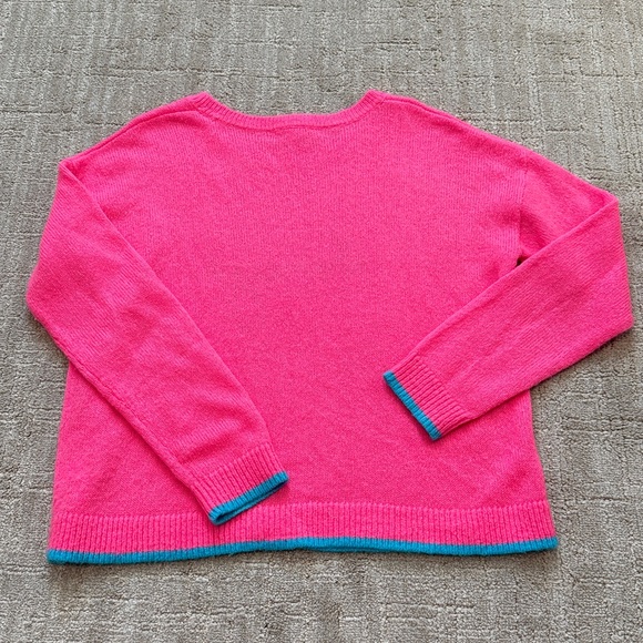 LILLY PULITZER pink topaz Fancy chainstitch Charlton wool sweater L - Picture 4 of 5